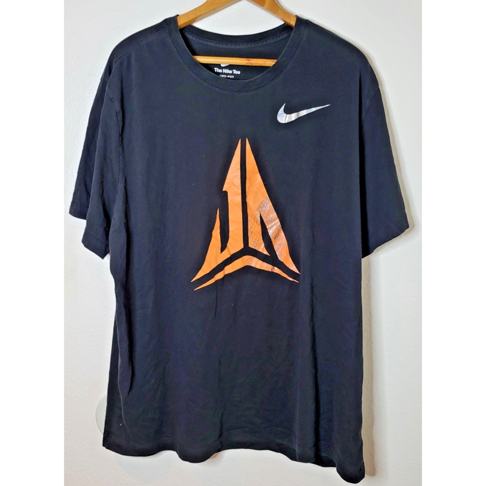 Nike Dri-Fit Ja Morant Basketball Black T-shirt Men's 2X XXL Iridescent Swoosh